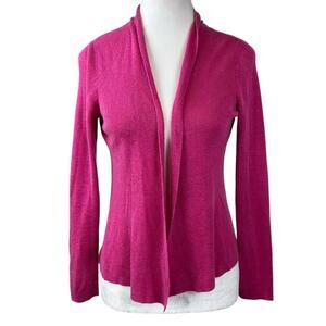 Eileen Fisher Linen Elegant Pink Open Front Women's Sweater Size Small Petite